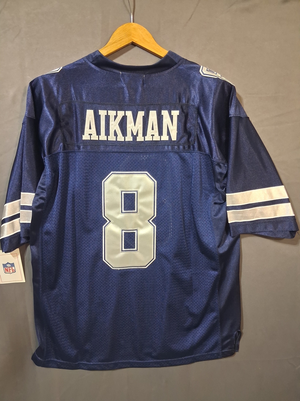 Troy Aikman #8 Navy Football Jersey